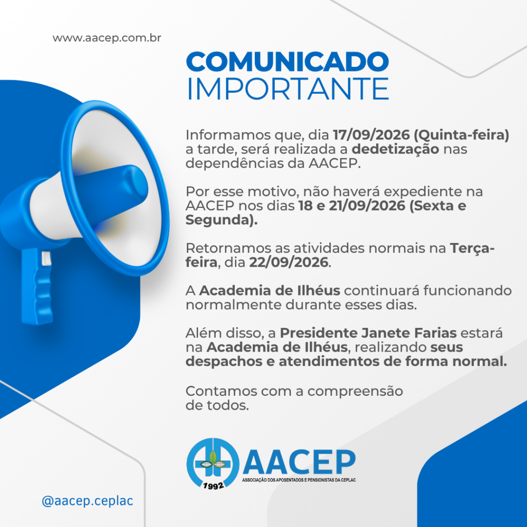 Atenção aposentados e pensionistas da ceplac